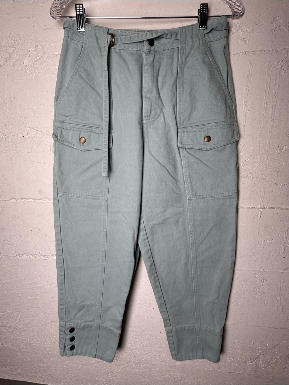 Joie Anthro  Hadiya Cargo Pocket Cropped Pants Barrel Sample pants Size‎ 4 Blue